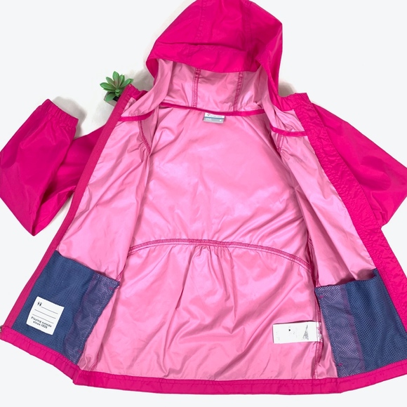 Columbia Jackets & Coats Columbia Hot Pink Fullzip Hooded Raincoat